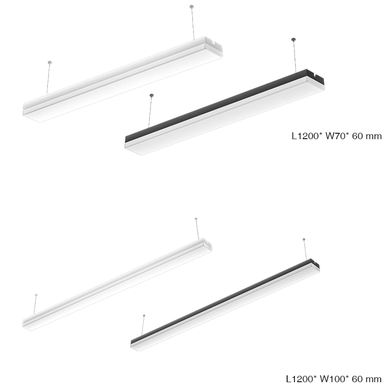 Lámpara Lineal LED de Techo Colgante Multifuncional Negro 50W 4000K 4960LM -Kosoom - Imagen 3