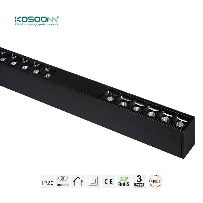 Negro Lámpra Lineal LED de Techo Luz Suspensión Colgante 30W 4000K 3000LM SLL004-A-L1602 -KOSOOM - Imagen 4