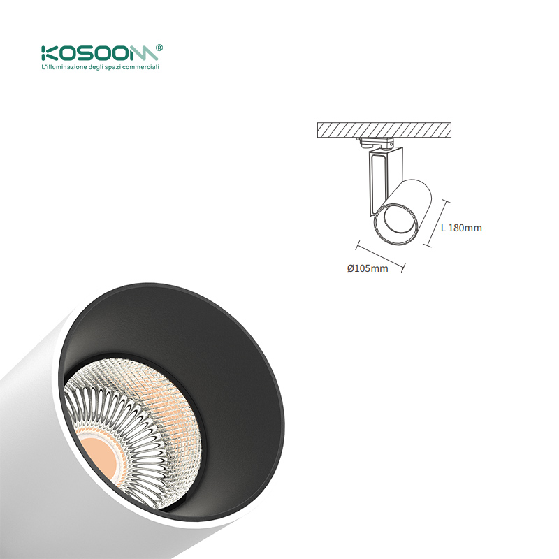 Luces LED Negro Track Lighting Foco de Carril 50W 3000K CRI≥90 3190LM Ángulo de haz 55˚ TRL004-T0401N-Kosoom - Imagen 8