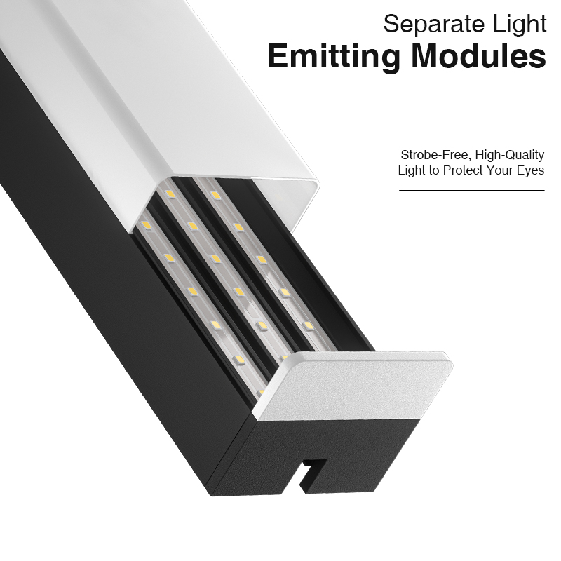 Lámpara Lineal LED de Techo Colgante Multifuncional Negro 50W 4000K 4960LM -Kosoom - Imagen 7