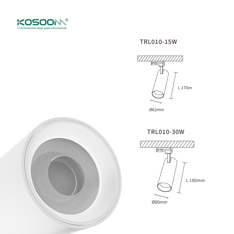 Iluminación de Riel Foco LED Track Lighting Blanco Directos de Fábrica TRL010-T1004B 4000K 15W 1330LM Ángulo de haz 55˚- Kosoom - Imagen 8