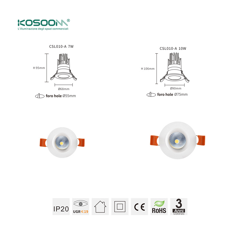 Foco Empotrable LED C1003 10W Commercial LED Spotlight 3000K Aplicaciones Versátiles Downlight CSL010-A Kosoom - Imagen 9