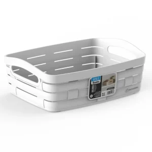 Cesta mediana baja serie BAMBOO blanco