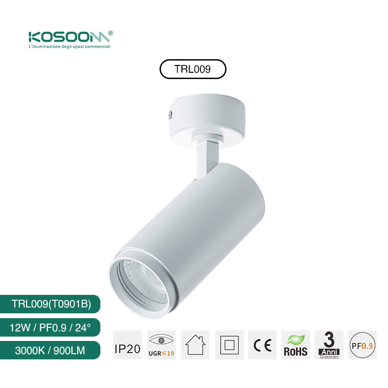 Eficiencia Energética Foco al Techo Spotlight LED 12W 900LM LED Blanco Iluminación en Riel 3000k CRI≥80 TRL009-T0901B- Kosoom - Imagen 4