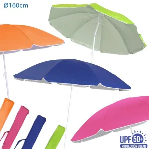 Sombrilla de playa con protección solar Ø160cm