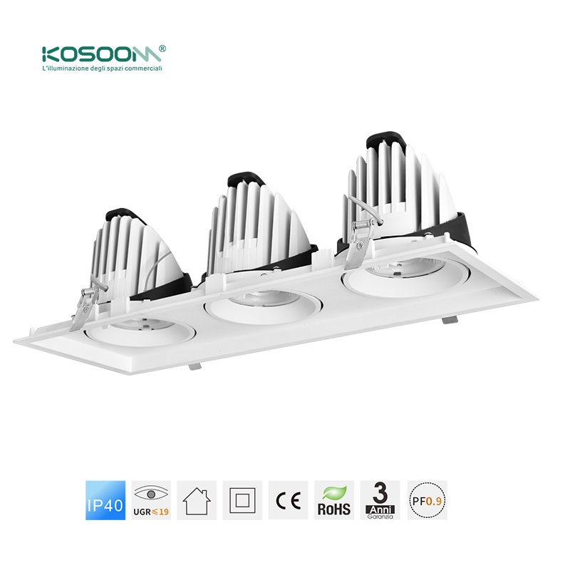 Downlight Eficiencia Energética C0412 Focos Empotrables LED de Bajo Consumo Regulable 20W*3 4000K 5100LM CSL004-A KOSOOM - Imagen 5