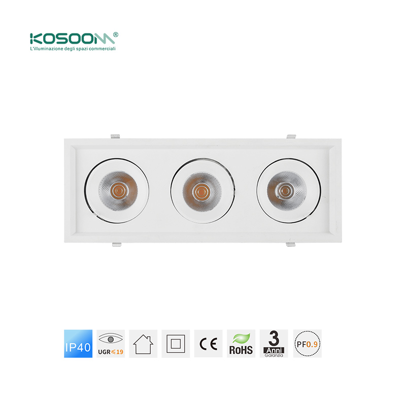 Downlight Eficiencia Energética C0412 Focos Empotrables LED de Bajo Consumo Regulable 20W*3 4000K 5100LM CSL004-A KOSOOM - Imagen 9