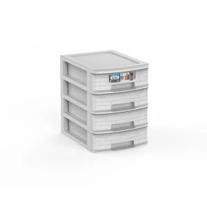 Cajonera A5 Bamboo 4 Cajones blanco roto