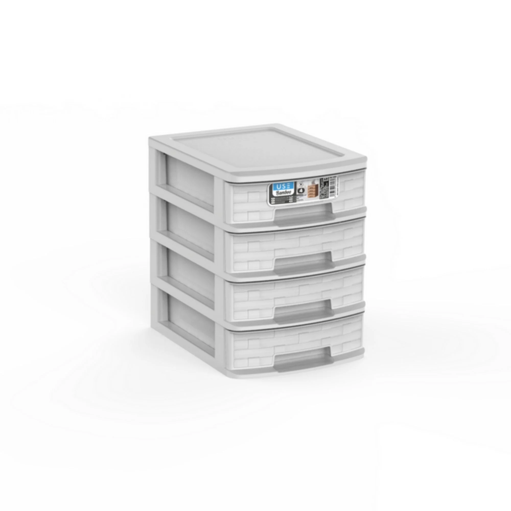 Cajonera A5 Bamboo 4 Cajones blanco roto