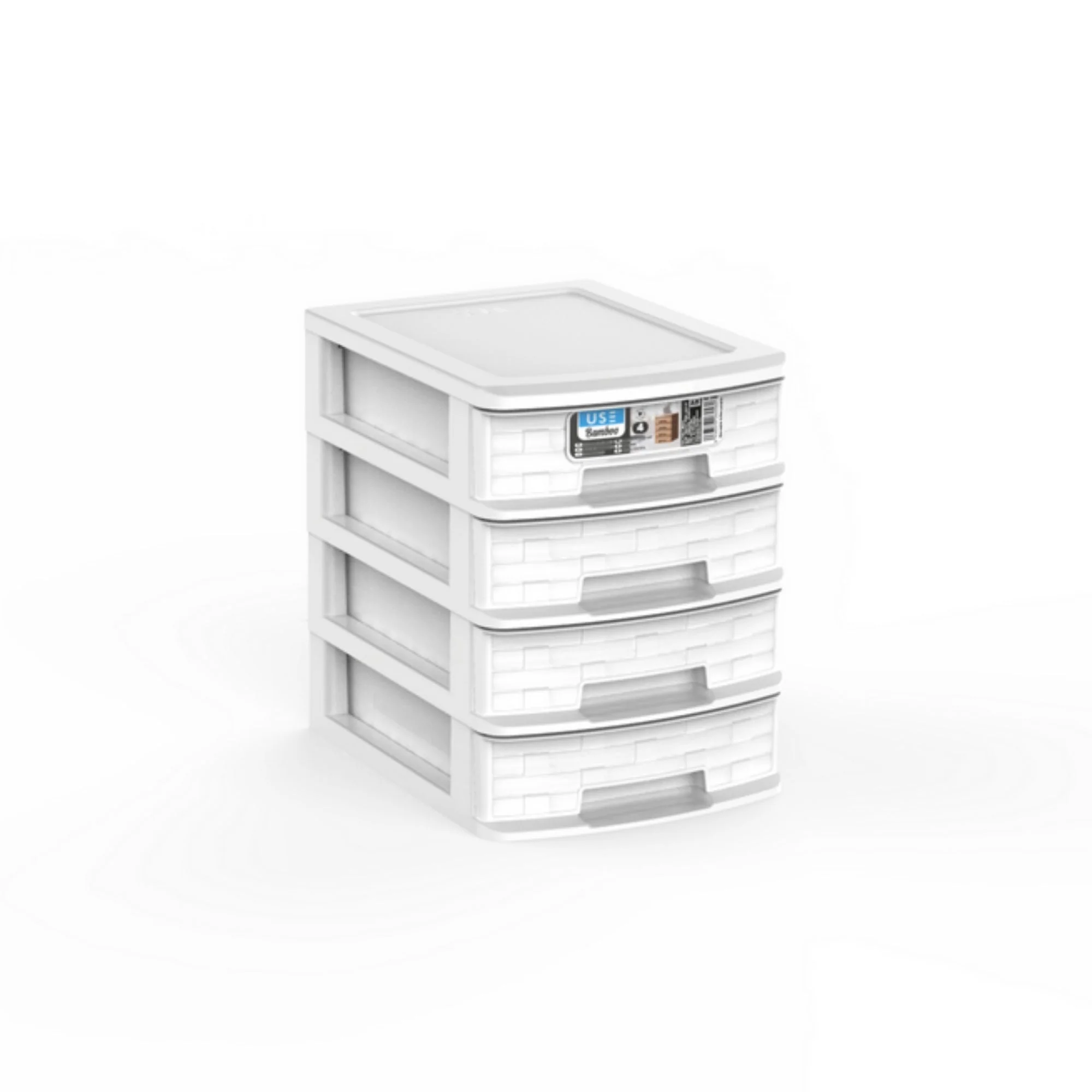 Cajonera A5 Bamboo 4 Cajones blanco roto - Imagen 3