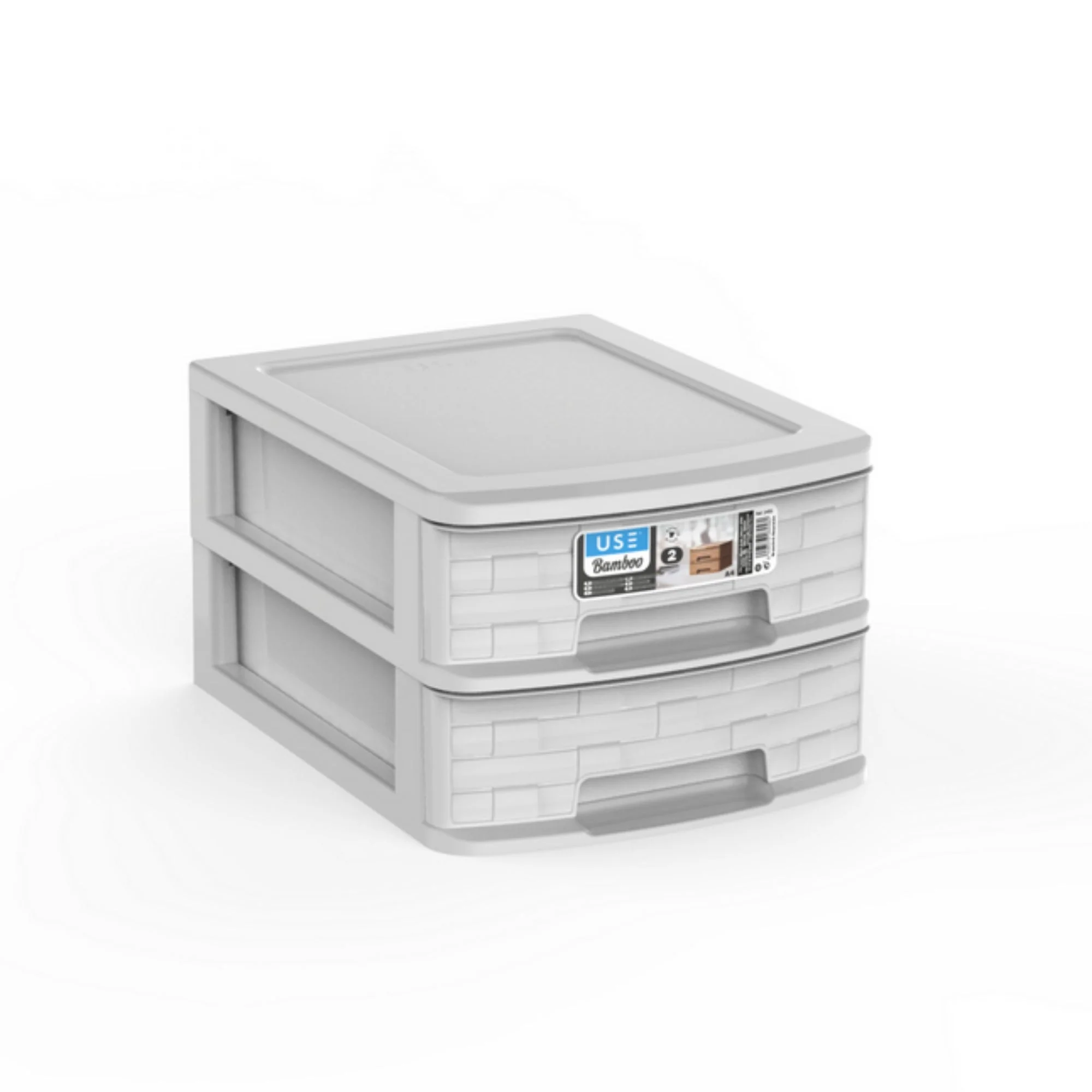 Cajonera A4 Bamboo 2 Cajones gris claro