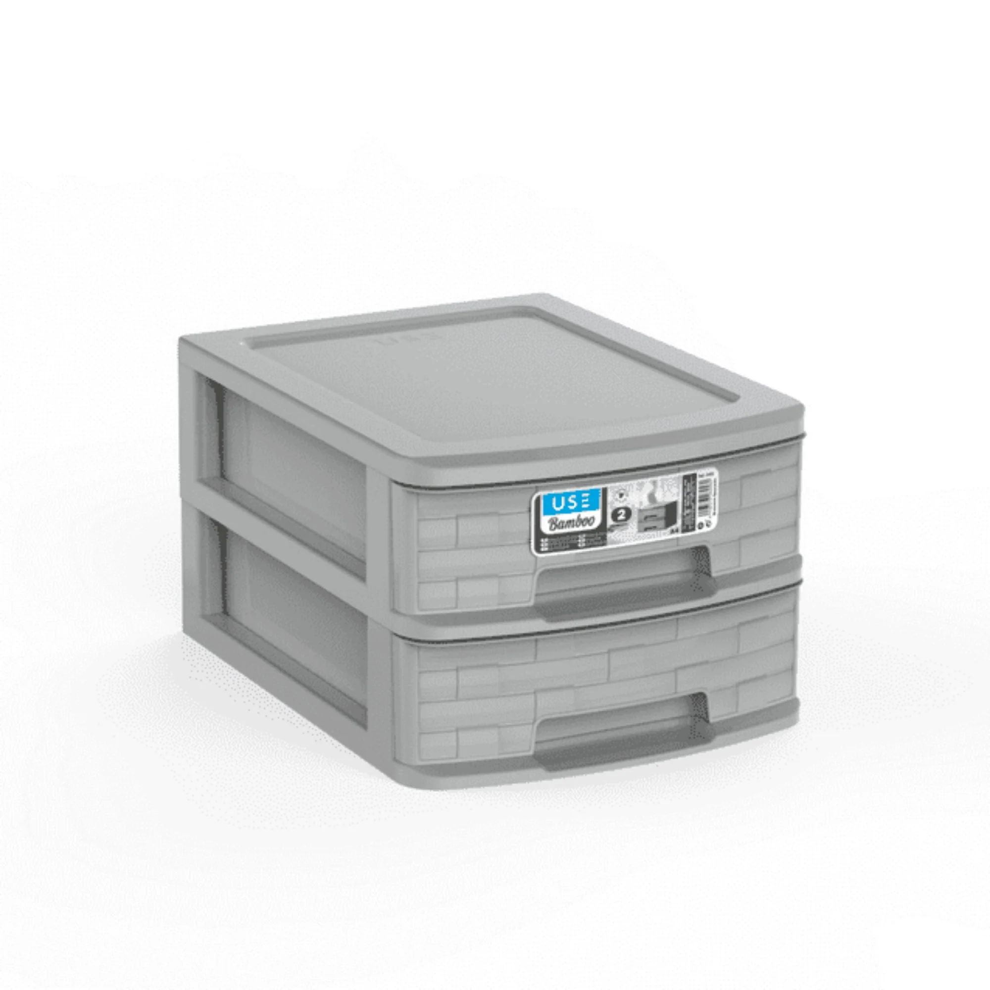 Cajonera A4 Bamboo 2 Cajones gris claro - Imagen 4
