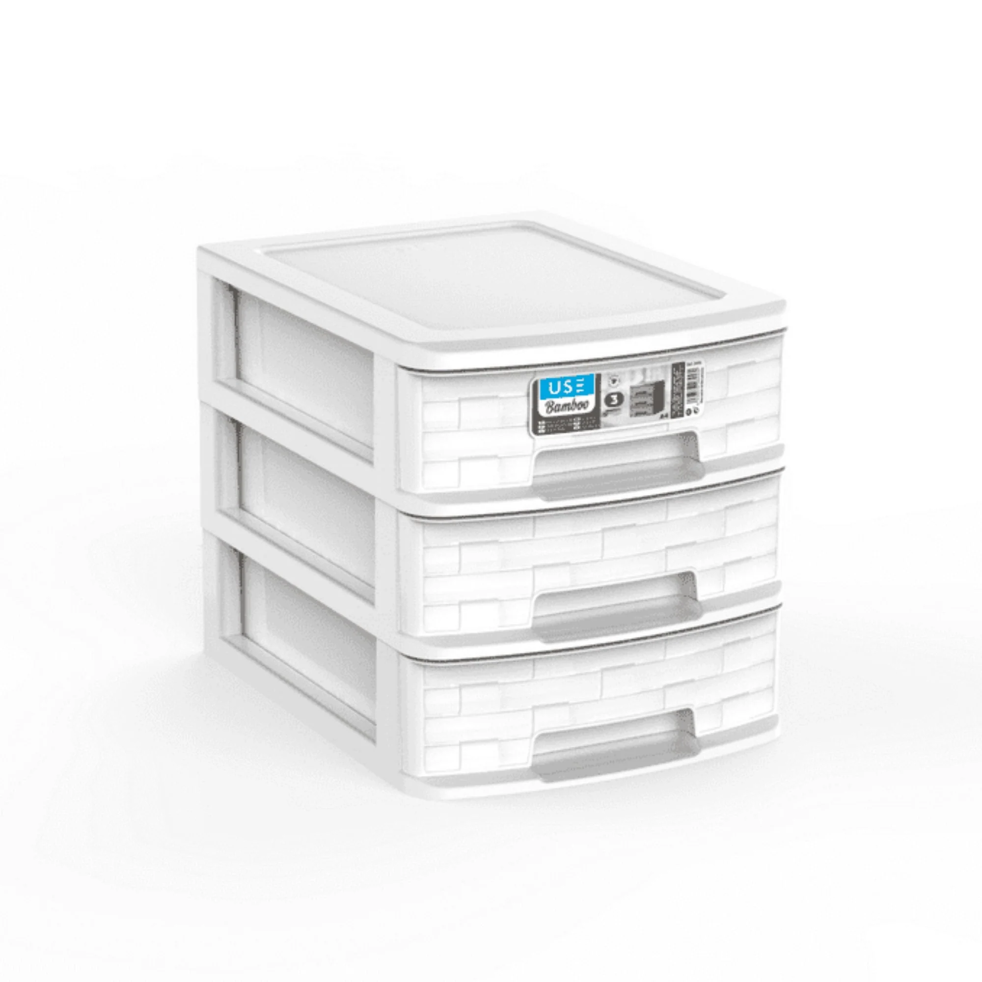 Cajonera A4 Bamboo 3 Cajones gris claro - Imagen 3