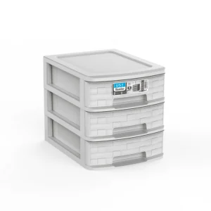 Cajonera A4 Bamboo 3 Cajones gris claro