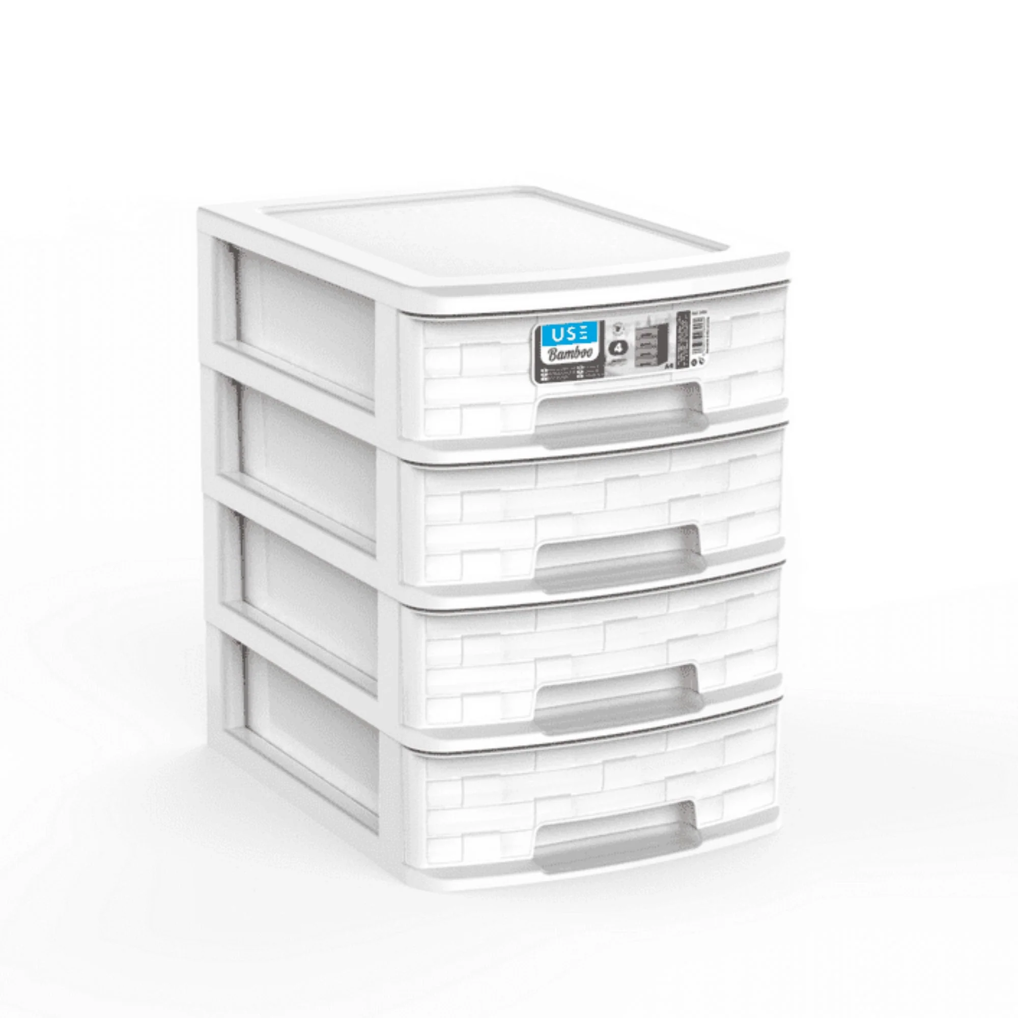 Cajonera A4 Bamboo 4 Cajones gris claro - Imagen 3