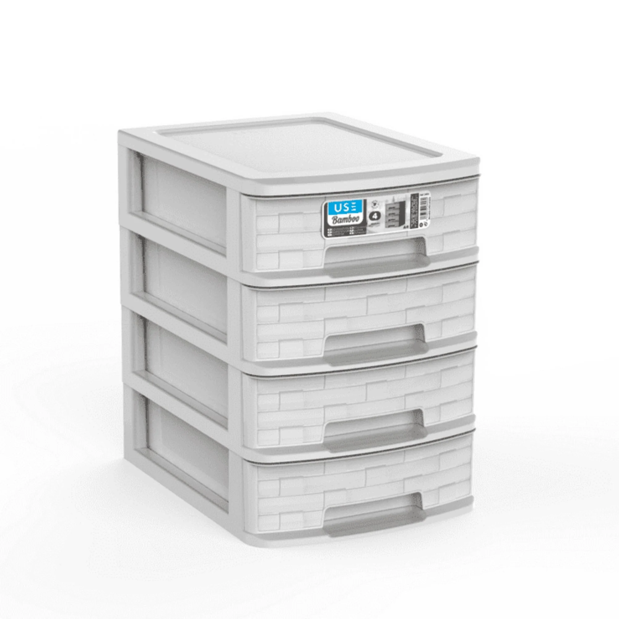 Cajonera A4 Bamboo 4 Cajones gris claro