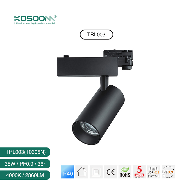 Track Lighting LED Foco de Carril Colgantes de Iluminación de Riel Negro 2860LM 4000K Ángulo de haz 36˚ 35W TRL003-T0305N-Kosoom - Imagen 4
