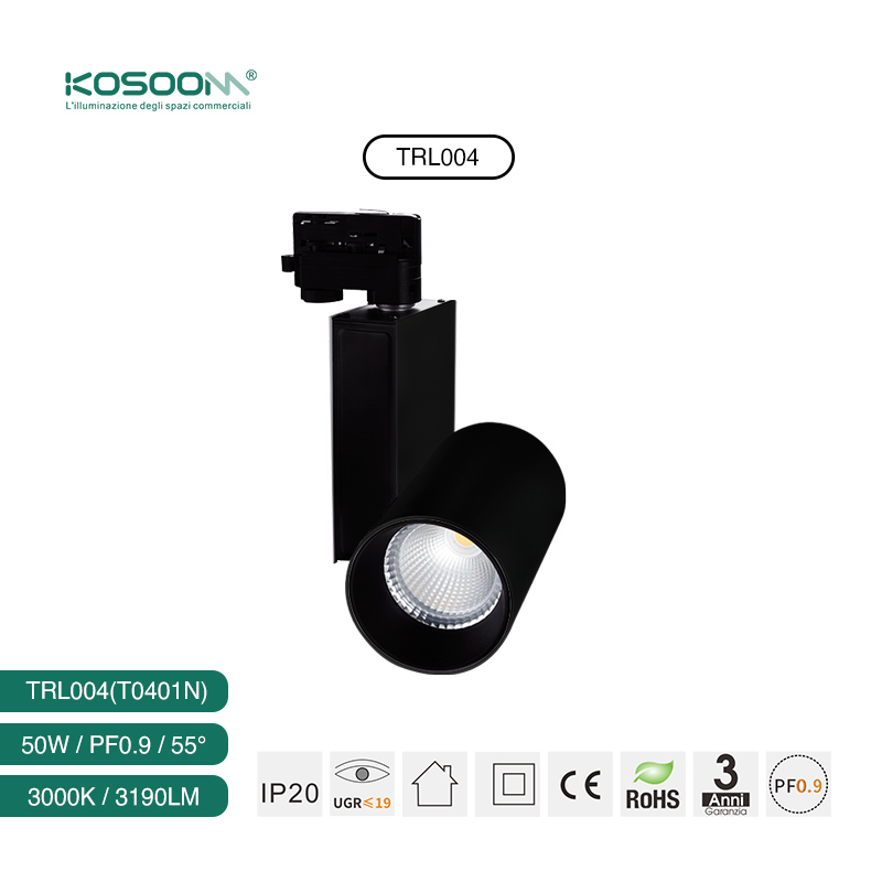 Luces LED Negro Track Lighting Foco de Carril 50W 3000K CRI≥90 3190LM Ángulo de haz 55˚ TRL004-T0401N-Kosoom - Imagen 4