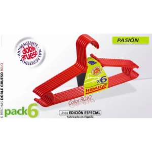 Lote 6 perchas doble grueso