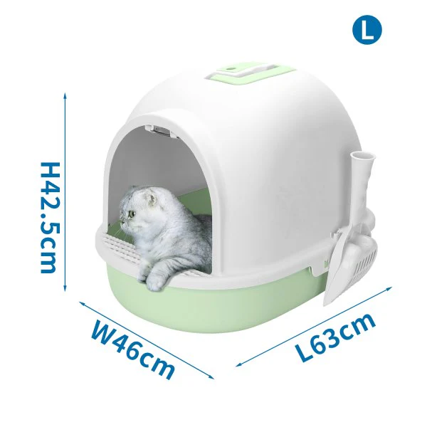 Arenero con tapa de gato L63*W46*H42.5cm verde - Imagen 2