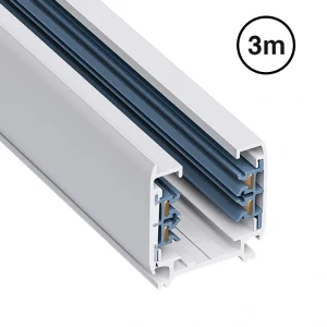 Perfil para Foco de Riel LED Carril Trifásico 3000mm Blanco TRA001-AB03B Kosoom