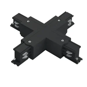 Unión X Carril Trifásico Conector en Forma de X Negro Empalmador Cuadrado de Cuatro Vías para Foco de Carril TRA001-AX01N Kosoom