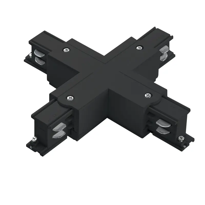 Unión X Carril Trifásico Conector en Forma de X Negro Empalmador Cuadrado de Cuatro Vías para Foco de Carril TRA001-AX01N Kosoom - Imagen 2