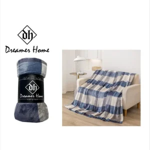 Manta cuadrado azul 160x220cm