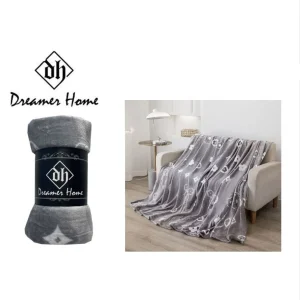 Manta flores gris 160x220cm