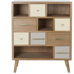 Cajonera madera metal 76*34*94cm gris