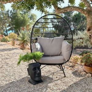 Sillon ratan sintetico metal 99*71*147cm