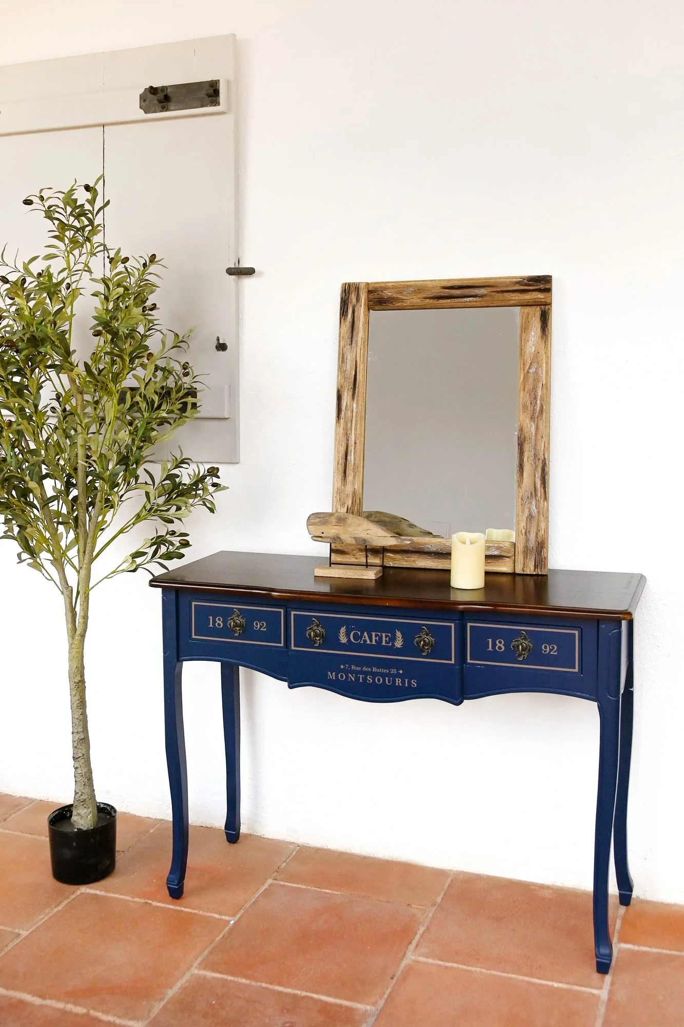 Consola paulownia 110*40*79cm azul marino - Imagen 2