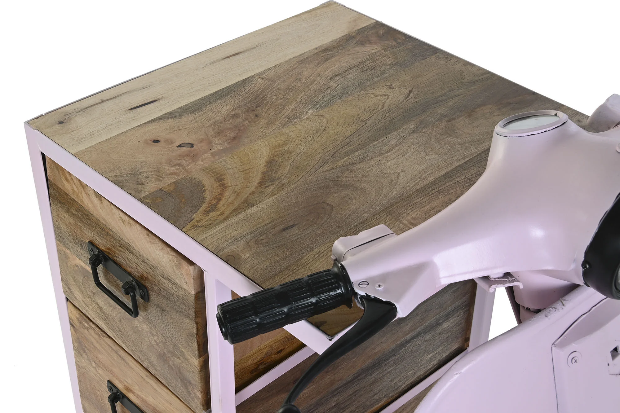 Cajonera metal mango 100*68*105cm rosa palo - Imagen 3