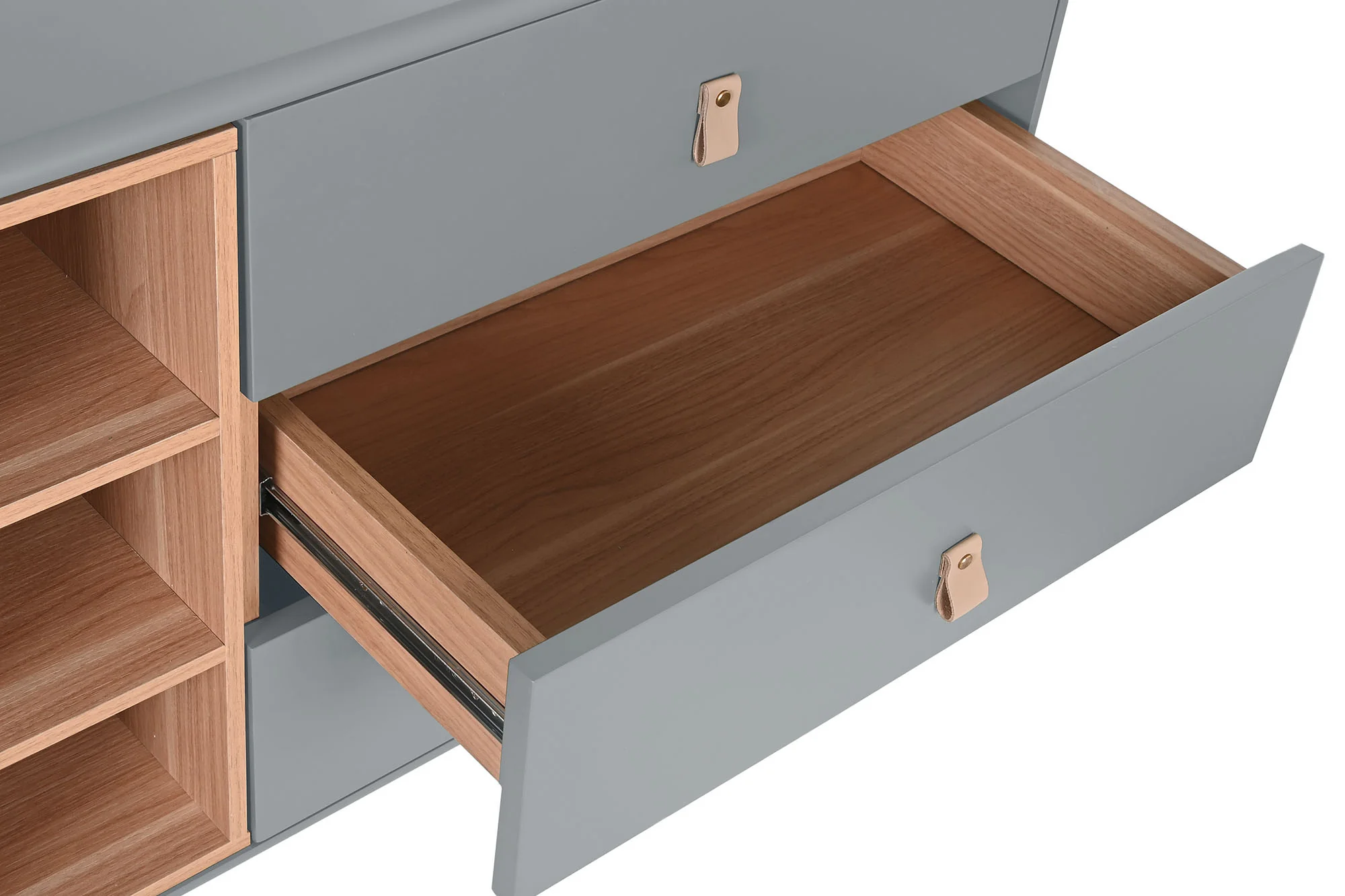 Buffet madera dm pu 180*40*75cm gris - Imagen 9