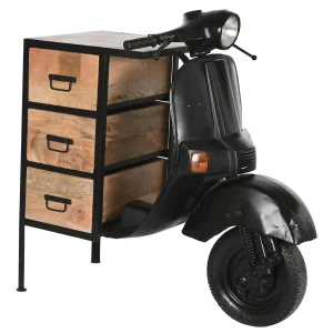 Cajonera metal mango 100*68*105cm negro
