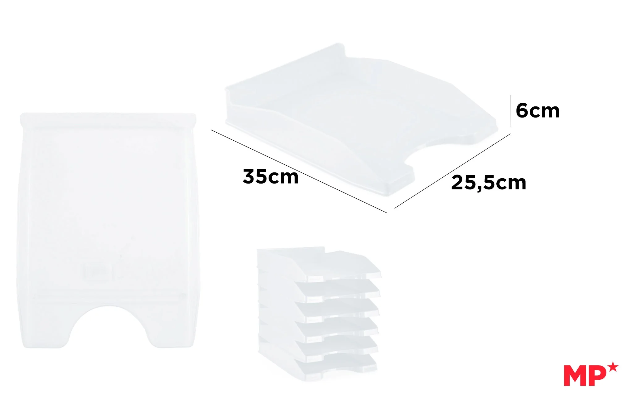 Bandeja de Oficina 35x25.5x6cm azul - Imagen 3