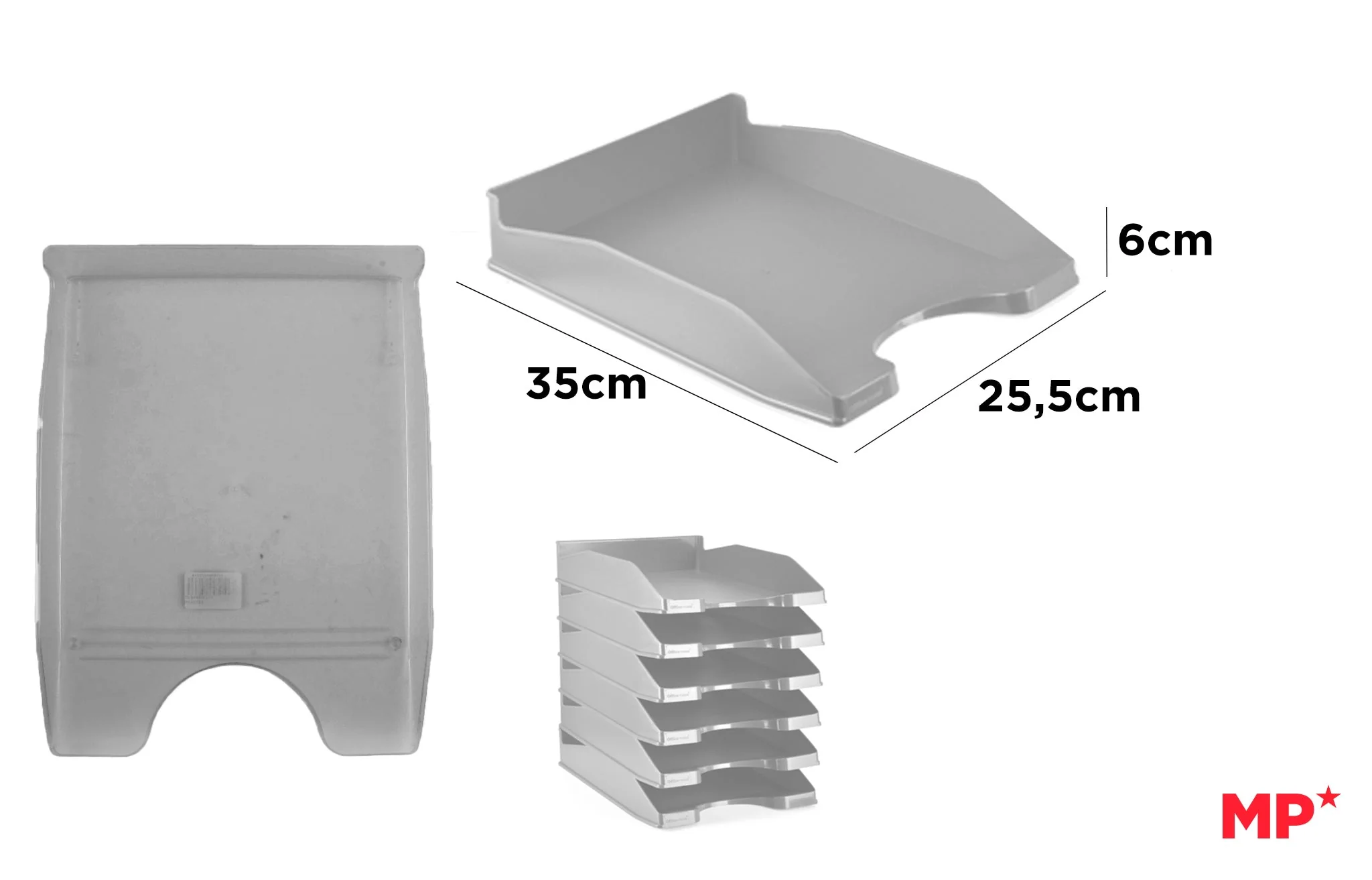 Bandeja de Oficina 35x25.5x6cm azul - Imagen 4